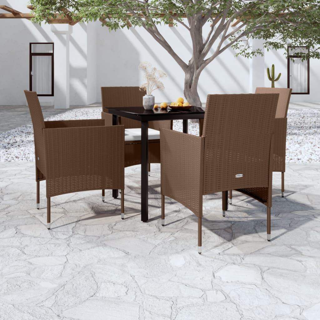 vidaXL 3-Piece Garden Lounge Set with Cushions Black
