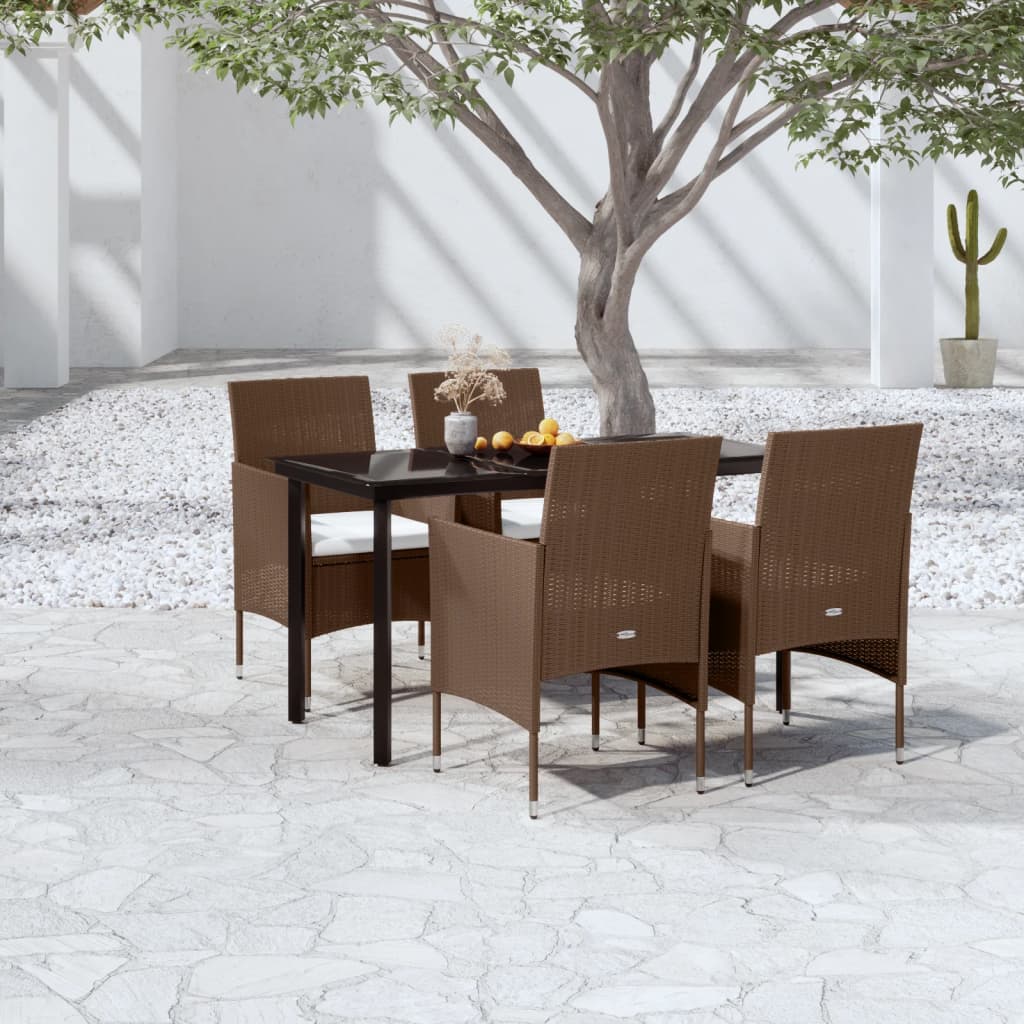 vidaXL 3-Piece Garden Lounge Set with Cushions Black