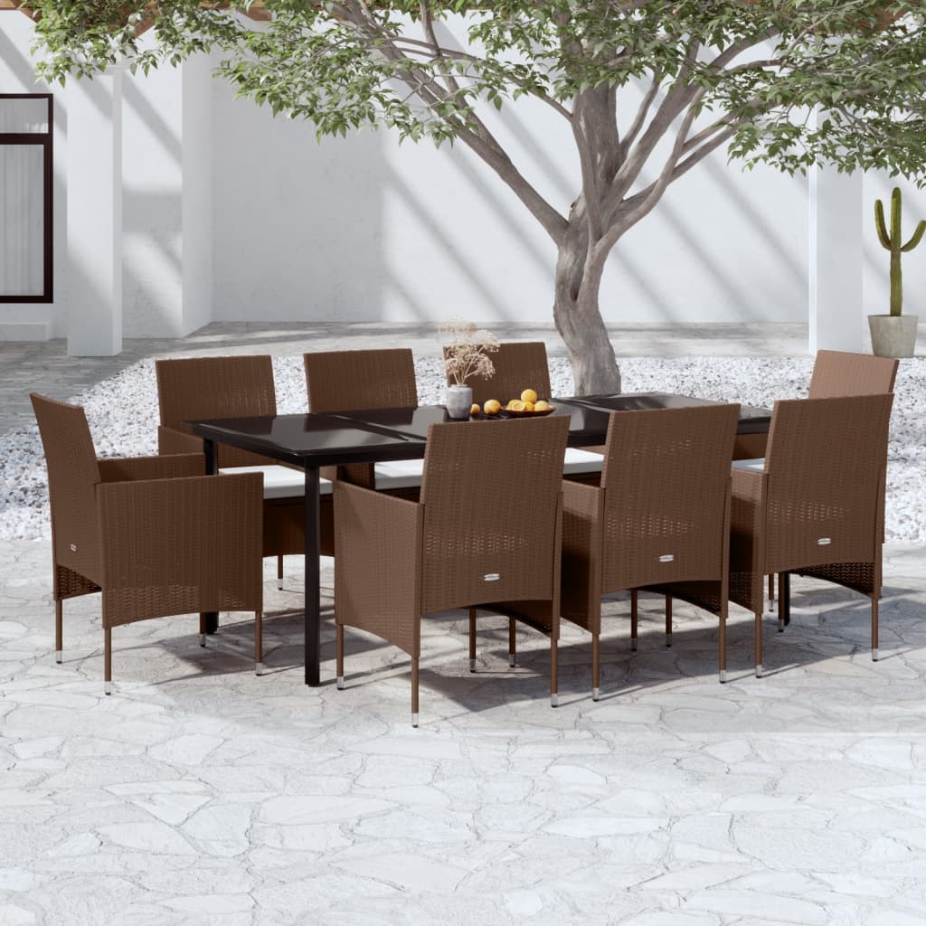 vidaXL 3-Piece Garden Lounge Set with Cushions Black