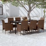 vidaXL 3-Piece Garden Lounge Set with Cushions Black