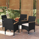 vidaXL 3-Piece Garden Lounge Set with Cushions Black