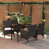 vidaXL 3-Piece Garden Lounge Set with Cushions Black