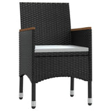 vidaXL 3-Piece Garden Lounge Set with Cushions Black