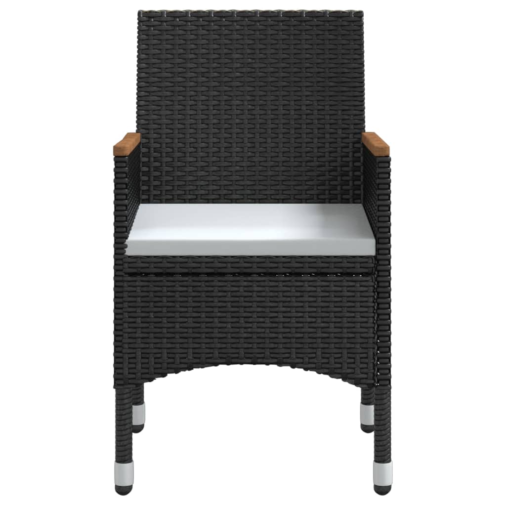 vidaXL 3-Piece Garden Lounge Set with Cushions Black