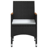 vidaXL 3-Piece Garden Lounge Set with Cushions Black