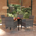 vidaXL 3-Piece Garden Lounge Set with Cushions Black