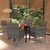 vidaXL 3-Piece Garden Lounge Set with Cushions Black