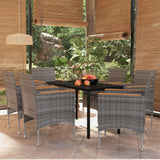 vidaXL 3-Piece Garden Lounge Set with Cushions Black
