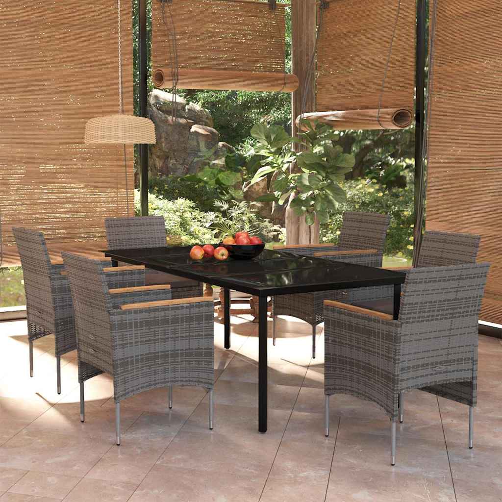 vidaXL 3-Piece Garden Lounge Set with Cushions Black