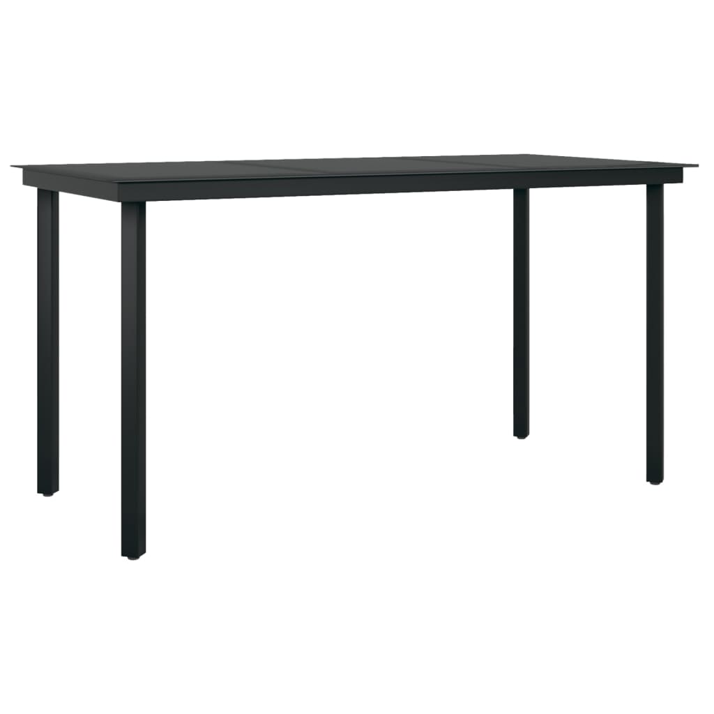 vidaXL 3-delige Tuinset met kussens zwart