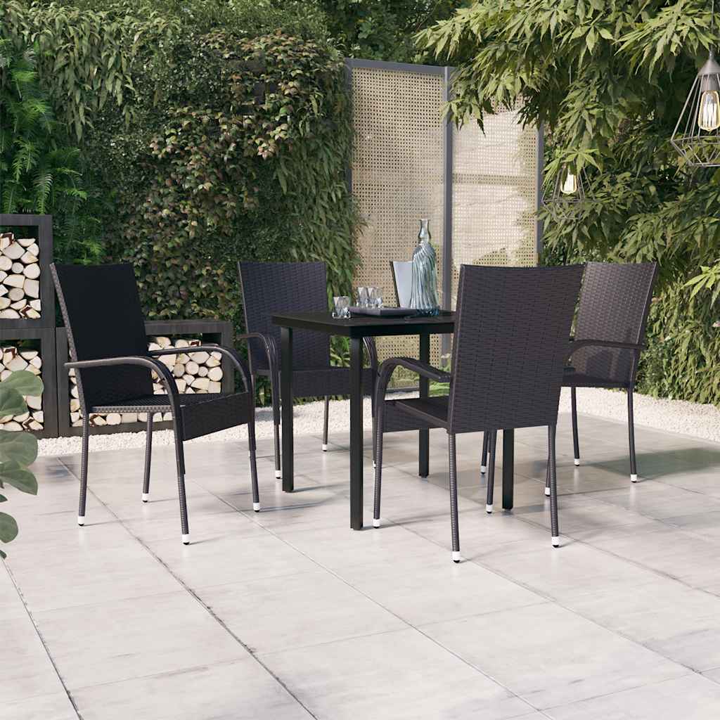 vidaXL 3-Piece Garden Dining Set Black