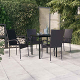 vidaXL 3-Piece Garden Dining Set Black