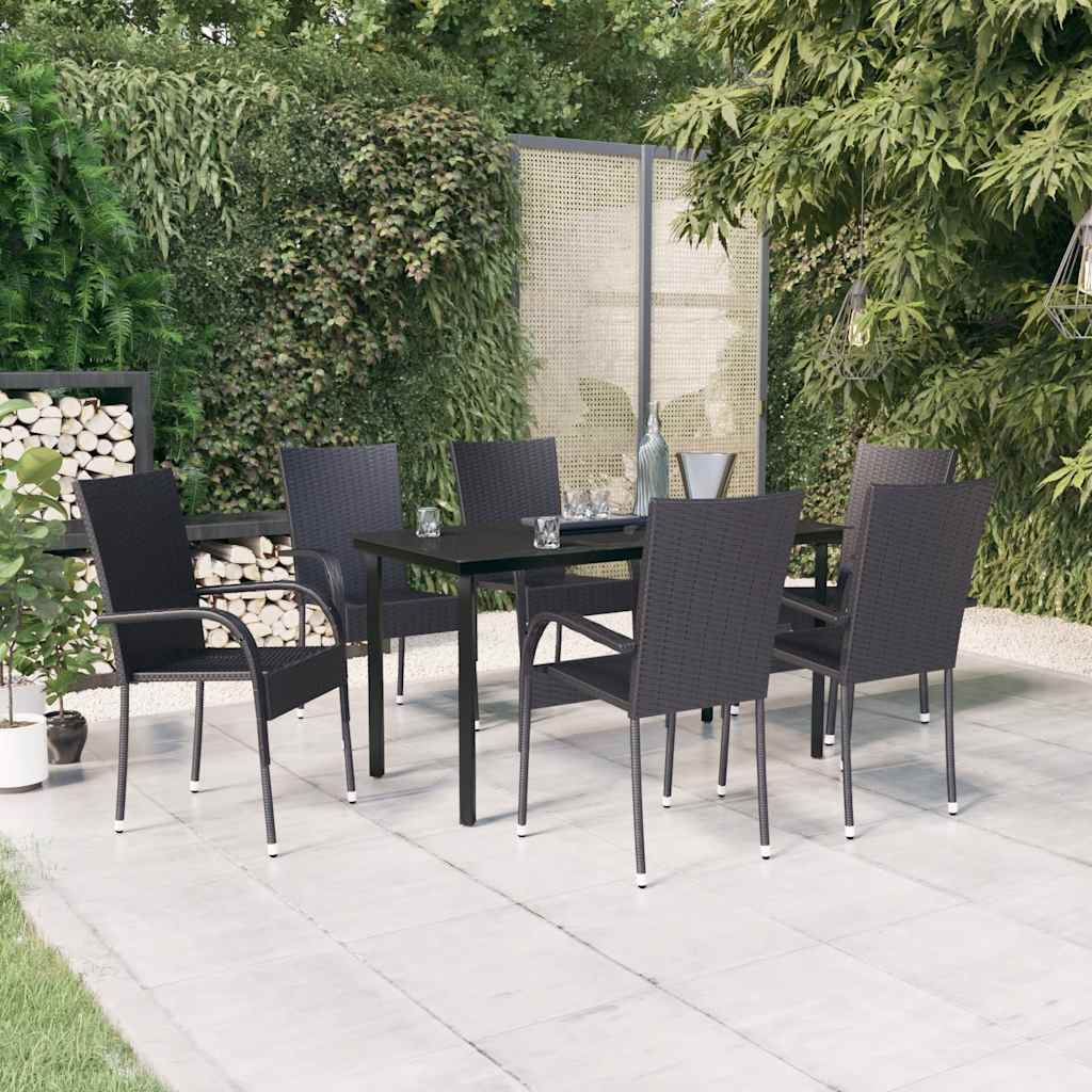 vidaXL 3-Piece Garden Dining Set Black
