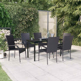 vidaXL 3-Piece Garden Dining Set Black