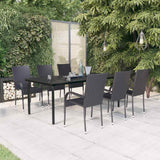 vidaXL 3-Piece Garden Dining Set Black