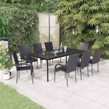 vidaXL 3-Piece Garden Dining Set Black