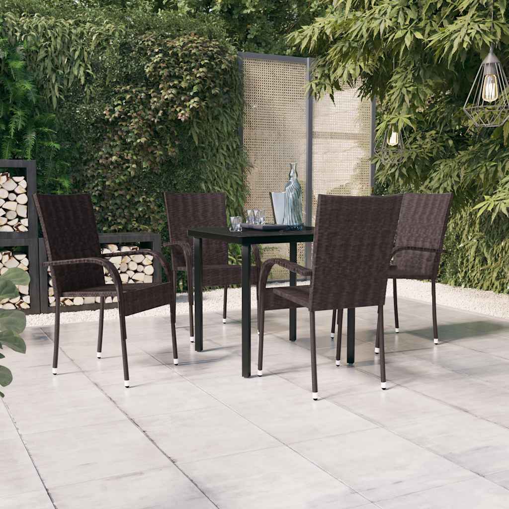 vidaXL 3-Piece Garden Dining Set Black