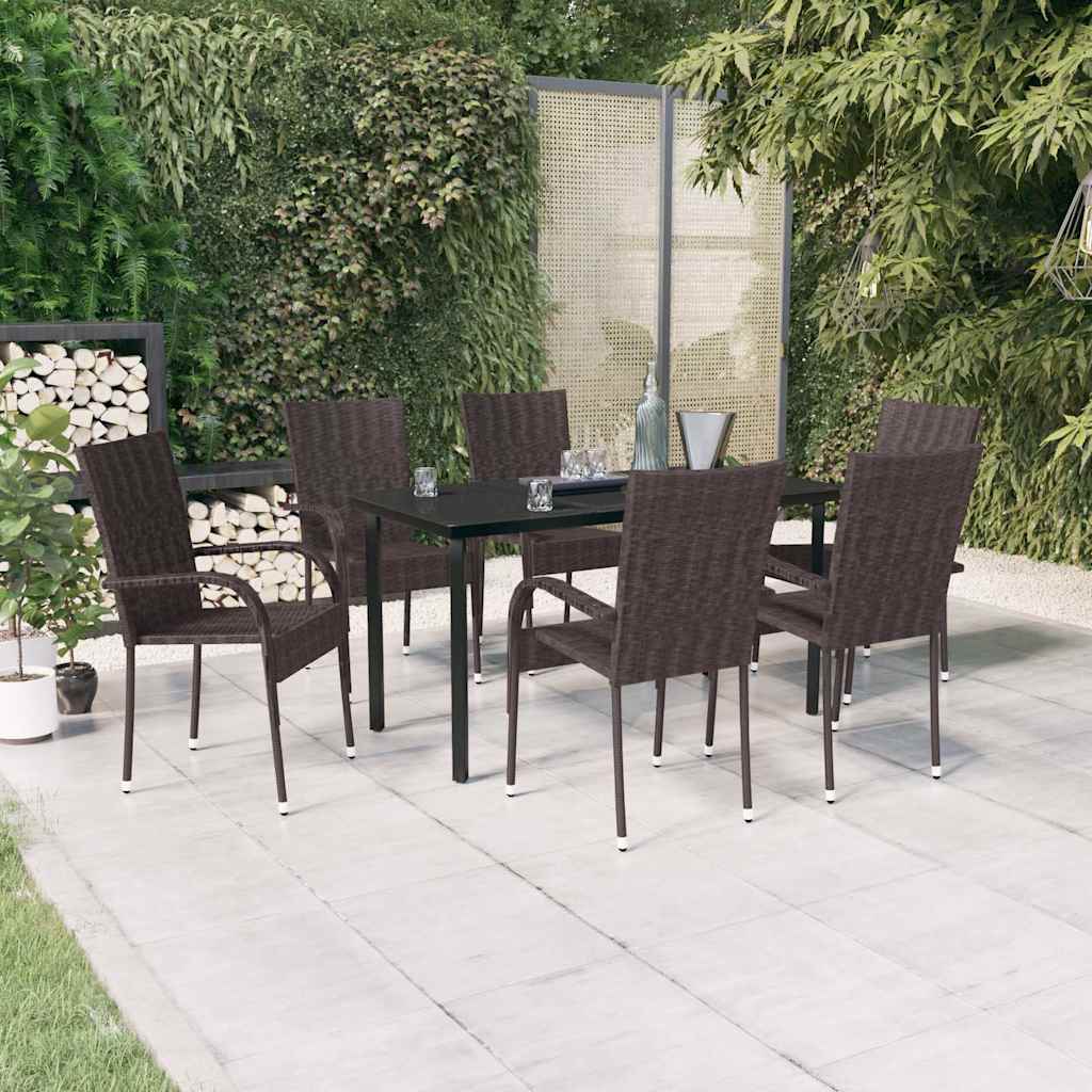 vidaXL 3-Piece Garden Dining Set Black