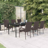 vidaXL 3-Piece Garden Dining Set Black
