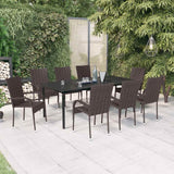vidaXL 3-Piece Garden Dining Set Black