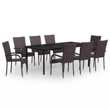 vidaXL 3-Piece Garden Dining Set Black