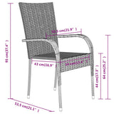 vidaXL 3-Piece Garden Dining Set Black