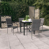 vidaXL 3-Piece Garden Dining Set Black