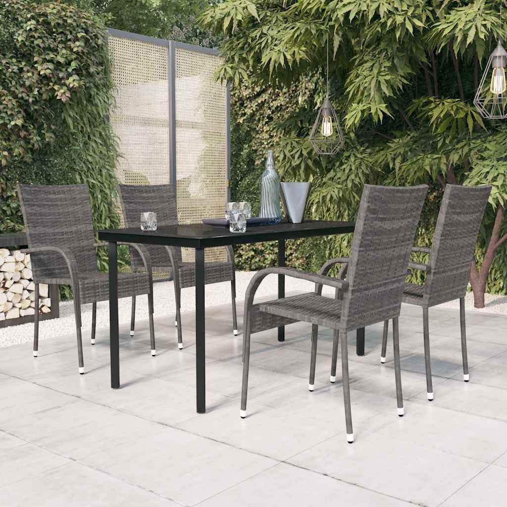 vidaXL 3-Piece Garden Dining Set Black