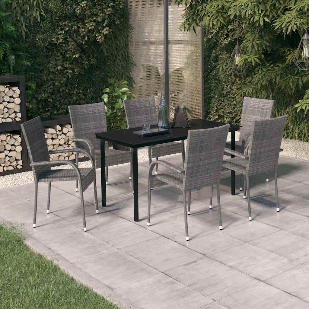vidaXL 3-Piece Garden Dining Set Black