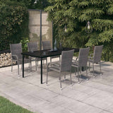 vidaXL 3-Piece Garden Dining Set Black