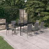 vidaXL 3-Piece Garden Dining Set Black