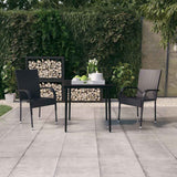 vidaXL 3-Piece Garden Dining Set Black