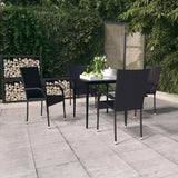 vidaXL 3-Piece Garden Dining Set Black