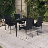 vidaXL 3-Piece Garden Dining Set Black