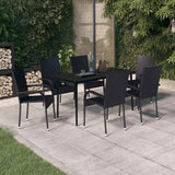 vidaXL 3-Piece Garden Dining Set Black