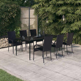 vidaXL 3-Piece Garden Dining Set Black
