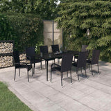 vidaXL 3-Piece Garden Dining Set Black