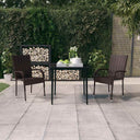 vidaXL 3-Piece Garden Dining Set Black