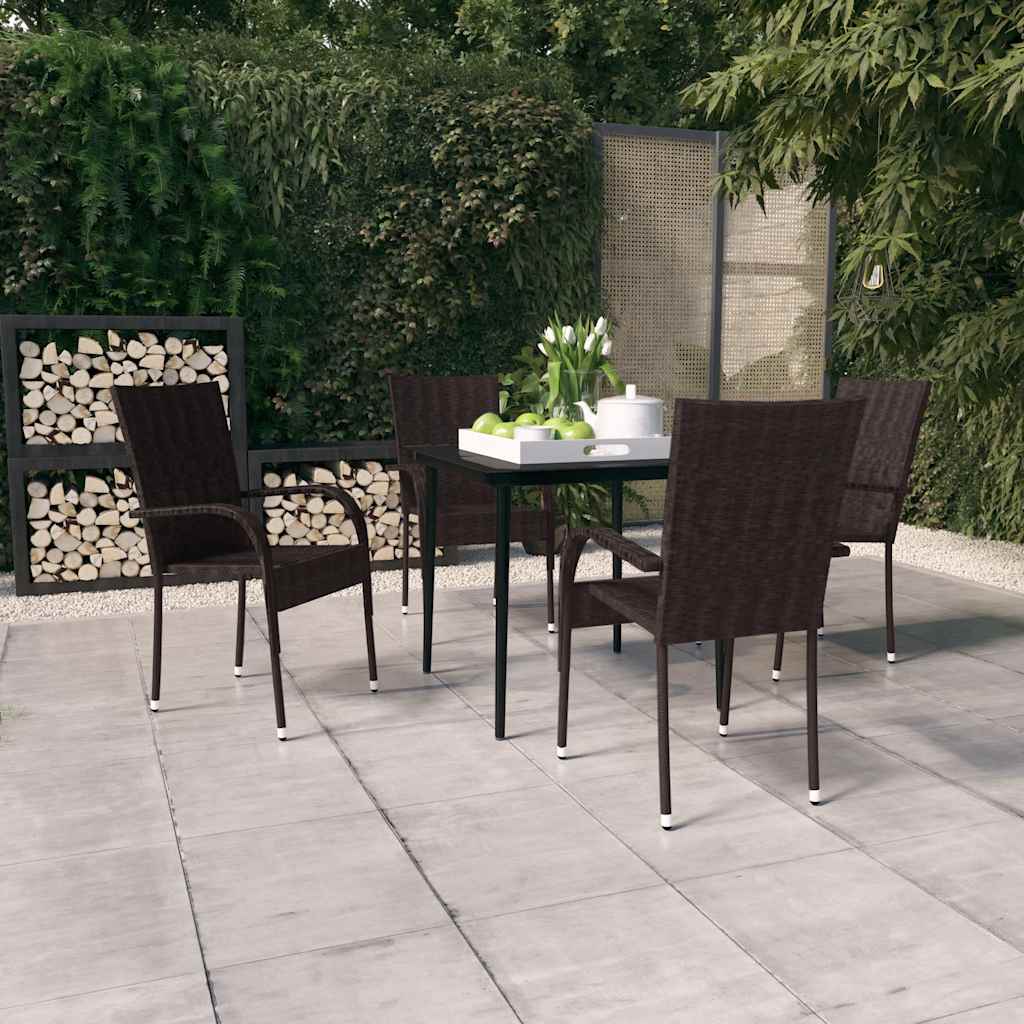 vidaXL 3-Piece Garden Dining Set Black