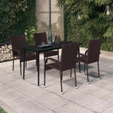 vidaXL 3-Piece Garden Dining Set Black