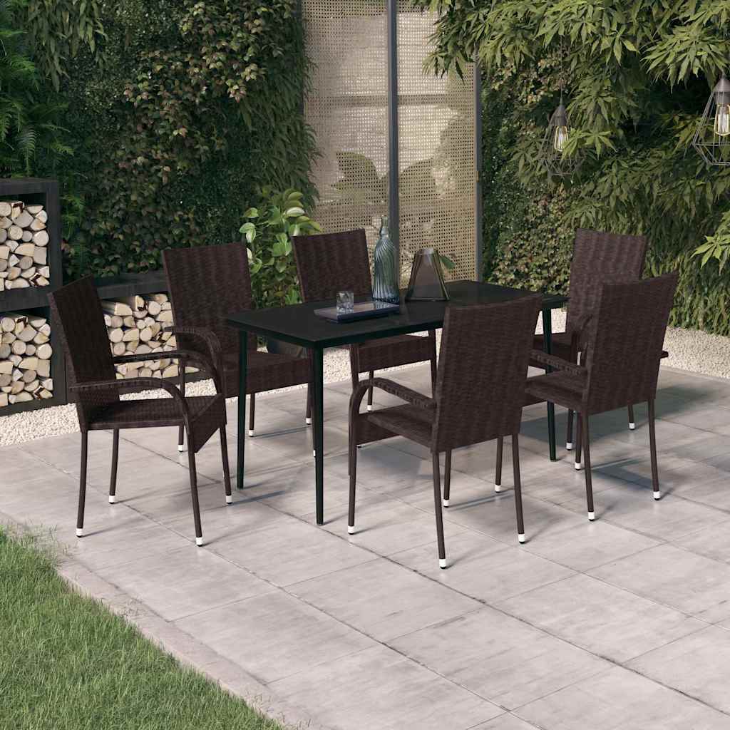 vidaXL 3-Piece Garden Dining Set Black