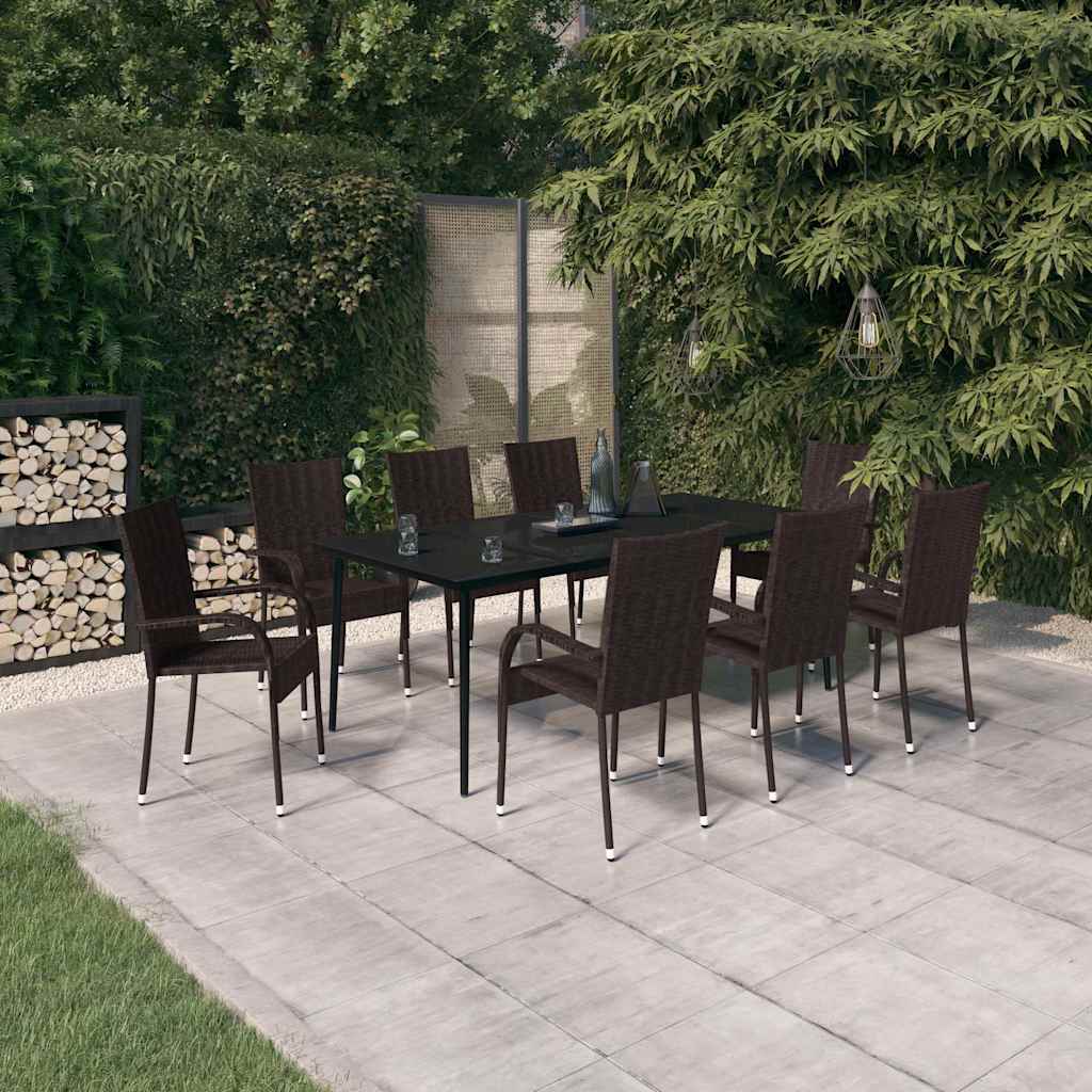 vidaXL 3-Piece Garden Dining Set Black