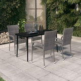 vidaXL 3-Piece Garden Dining Set Black