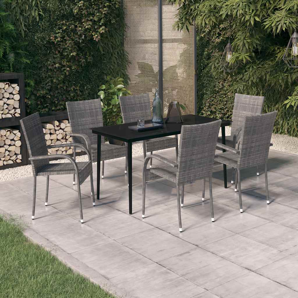vidaXL 3-Piece Garden Dining Set Black