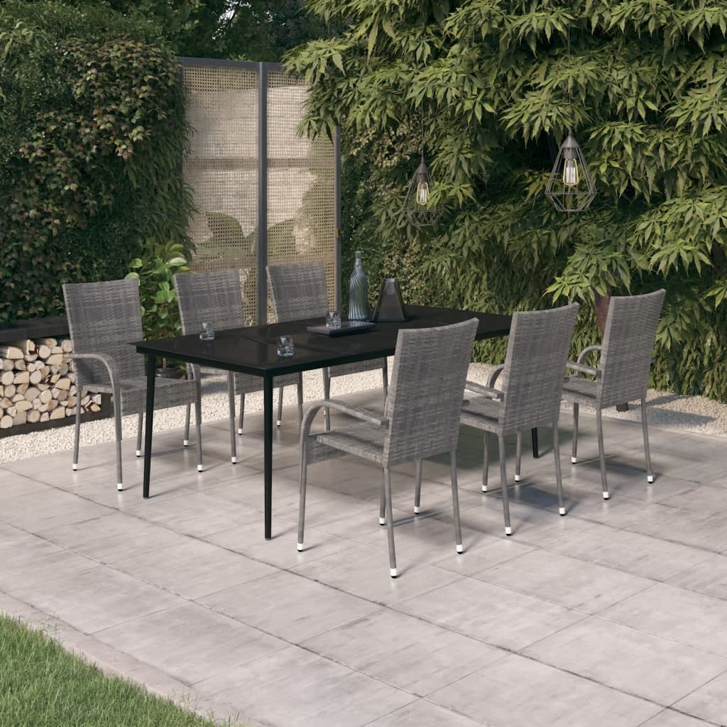 vidaXL 3-Piece Garden Dining Set Black