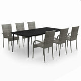 vidaXL 3-Piece Garden Dining Set Black