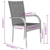 vidaXL 3-Piece Garden Dining Set Black