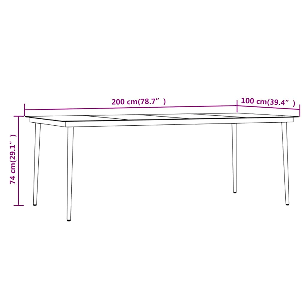 vidaXL 3-Piece Garden Dining Set Black