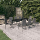 vidaXL 3-Piece Garden Dining Set Black