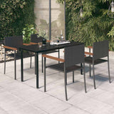 vidaXL 3-delige Tuinset zwart